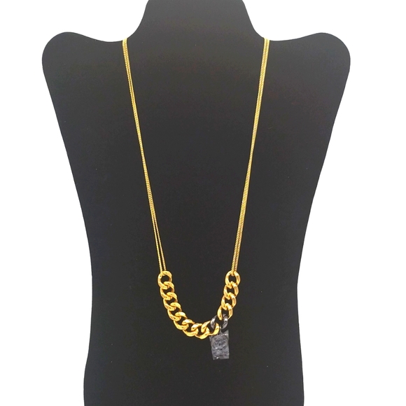 Vintage Alexander McQueen 18K Gold Plated Cuban Link Chain Necklace - Picture 4 of 5